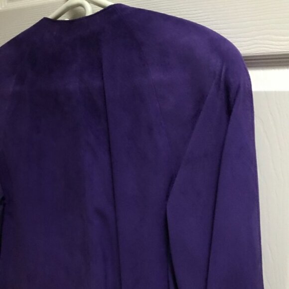 💜🔥💙SOLD -Gorgeous Blue Purple Danier Leather Suede Jacket Coat - Picture 12 of 13